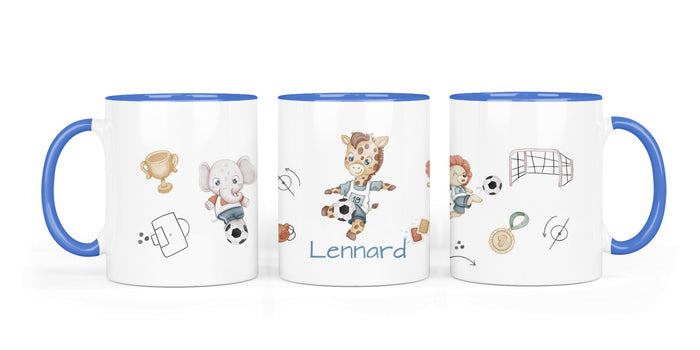 Personalisierte Keramiktasse (7 Farben) 55.Fußballtiere