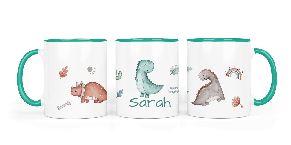 Personalisierte Keramiktasse (7 Farben) 64.Dinos