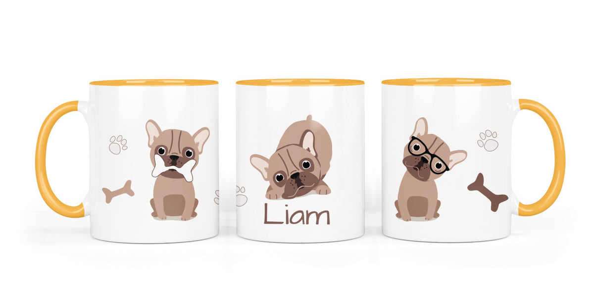 Personalisierte Keramiktasse (7 Farben) 66. Hund