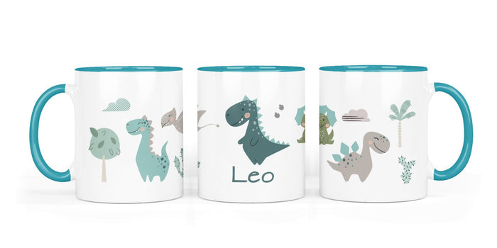 Personalisierte Keramiktasse (7 Farben) 75. Dinosause