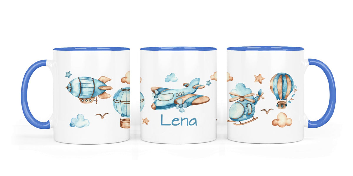 Personalisierte Keramiktasse (7 Farben) 81. Luftfahrzeuge
