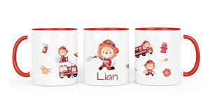 Personalisierte Keramiktasse Feuerwehrlöwe - Mamikes