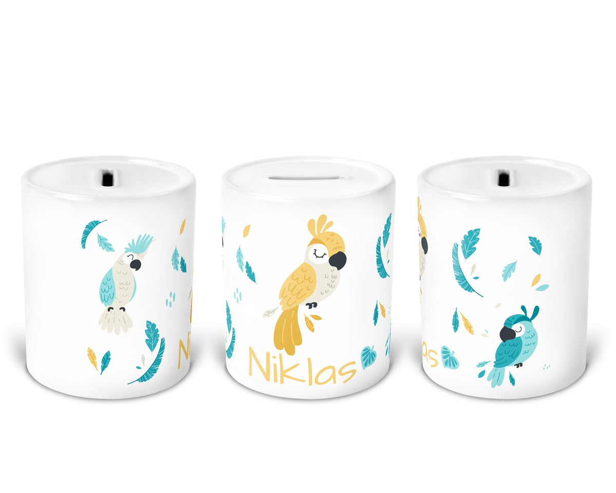 Personalisierte Spardose 8.parrots