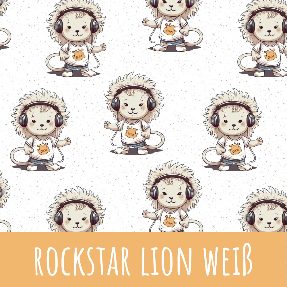 Rockstar lion weiß Baumwolle