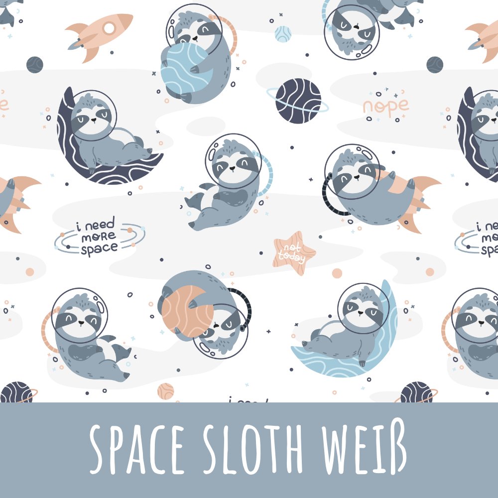 Space sloth weiß Baumwolle