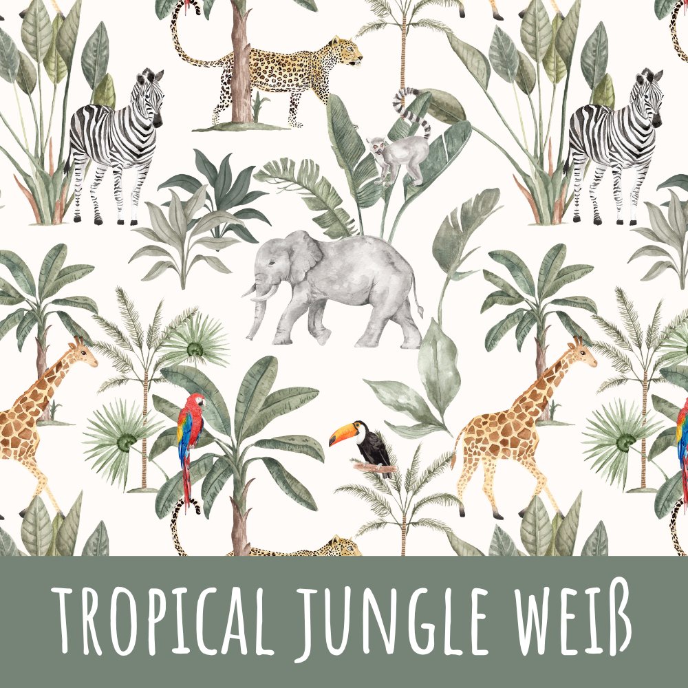 Tropical jungle weiß Baumwolle