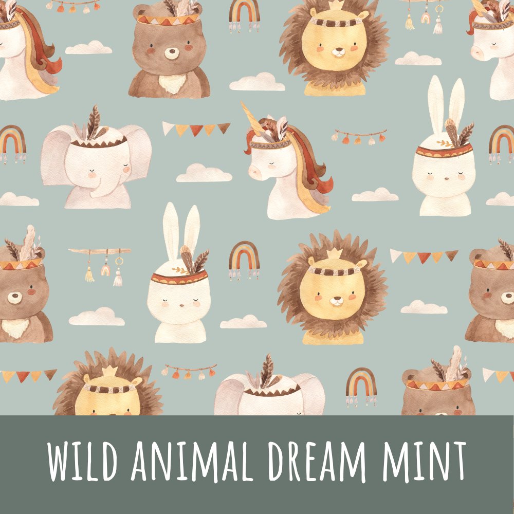 Wild Animal Dream mint Bio Rib Jersey