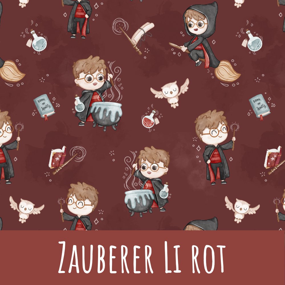 Zauberer li rot Musselin