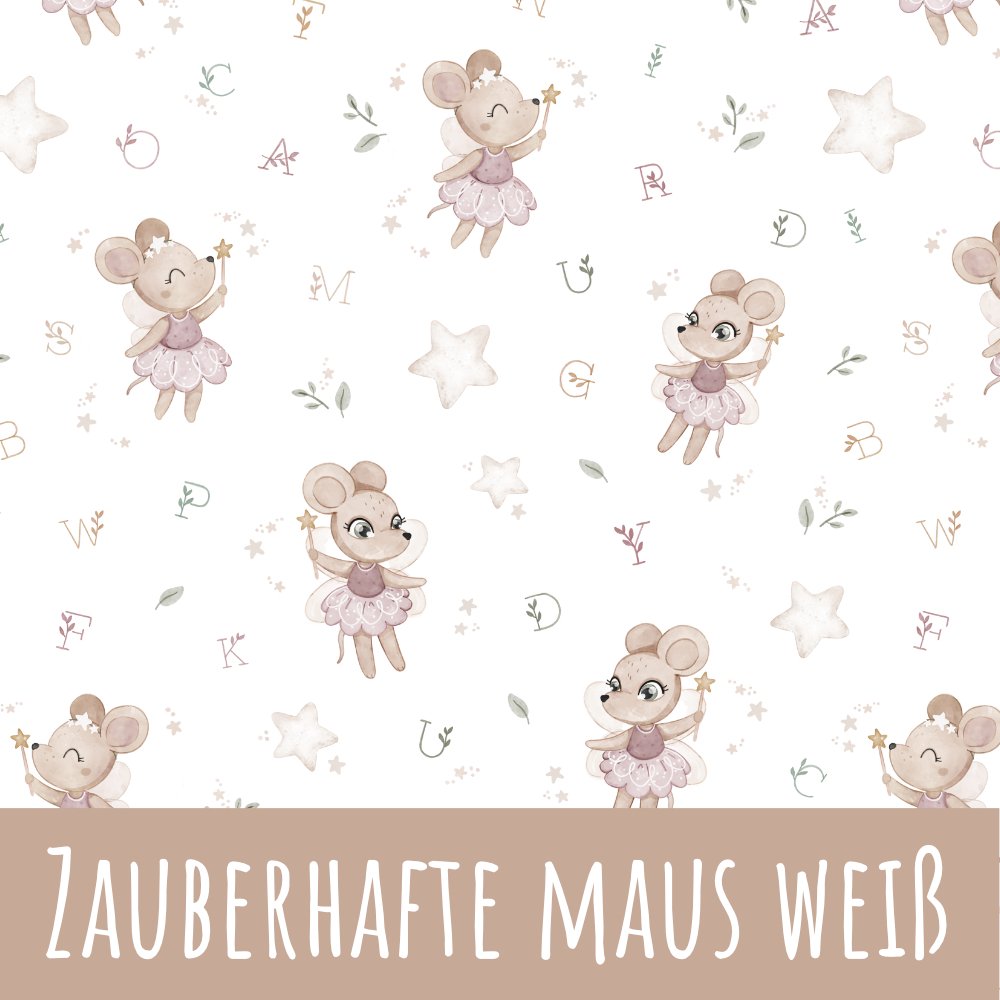 Zauberhafte Maus weiß Bio Jersey