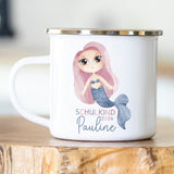 Personalisierte Emailletasse Schulkind 208 Meerjungfrau
