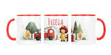 Personalisierte Keramiktasse (7 Farben) 612 Feuerwehr Mädchen