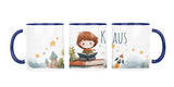 Personalisierte Keramiktasse (7 Farben) 623 Bücherfreund