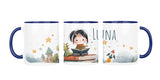 Personalisierte Keramiktasse (7 Farben) 624 Bücherfreundin