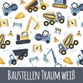 Baustellen Traum weiß  Bio Jersey