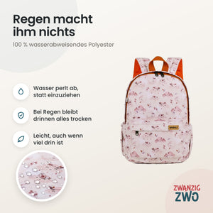 Kinderrucksack boho cloud – wasserabweisendes Polyester in Nahaufnahme