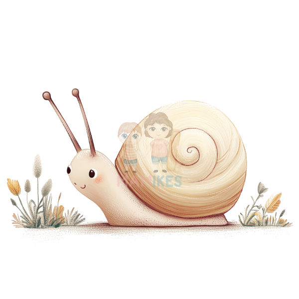 Bügelbild happy snail beige - 25-019