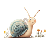 Bügelbild happy snail grün - 25-020