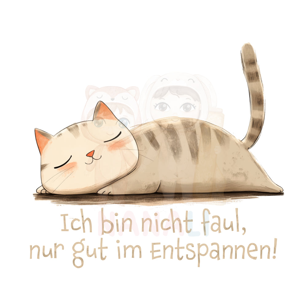 Bügelbild Ich bin nicht faul, nur gut im Entspannen! - BS016