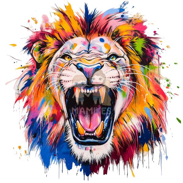 Bügelbild colorful lion head 1 - 25-026