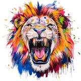 Bügelbild colorful lion head 1 - 25-026