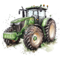Bügelbild Traktor grün - 25-039