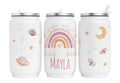 Personalisierte Thermo-Edelstahl Trinkdose  03. Boho Rainbow rosa