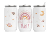 Personalisierte Thermo-Edelstahl Trinkdose  03. Boho Rainbow rosa