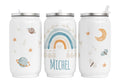 Personalisierte Thermo-Edelstahl Trinkdose  04. Boho Rainbow blau