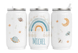 Personalisierte Thermo-Edelstahl Trinkdose  04. Boho Rainbow blau