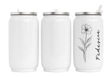 Personalisierte Thermo-Edelstahl Trinkdose  Einfache Blume