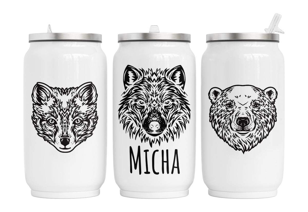 Personalisierte Thermo-Edelstahl Trinkdose  Artic animals