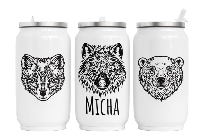 Personalisierte Thermo-Edelstahl Trinkdose  Artic animals
