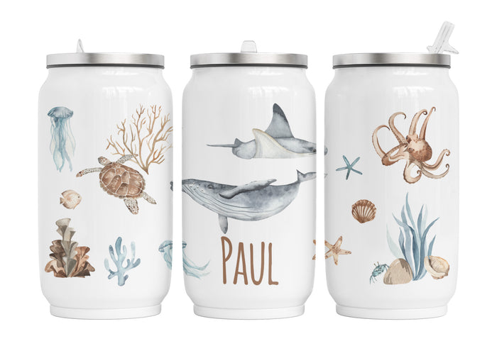 Personalisierte Thermo-Edelstahl Trinkdose  Sealife