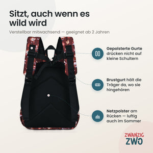 Kinderrucksack Feuerwehr Löwe – gepolsterte Schultergurte und verstellbarer Brustgurt