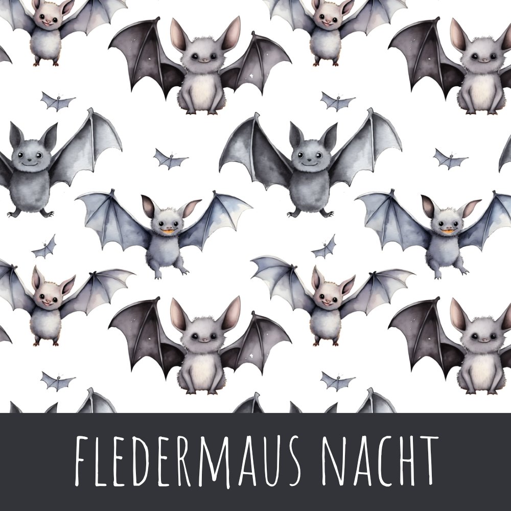 Fledermaus Nacht Bio Rip-Jersey 55cm Stoffreste 15,3/m