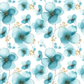 Frühlingsblumen teal Bio-Jersey 104cm Stoffreste 17,91/m