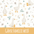 Gänsefamilie weiß Bio Jersey