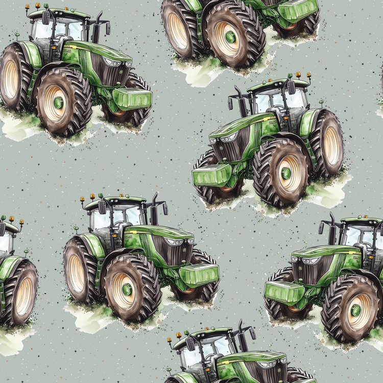 Grüner Traktor mint Baumwolle 50cm Stoffrest 15,45€/m
