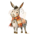 Bügelbild happy winter donkey - H034