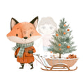 Bügelbild happy winter fox sleds - H044
