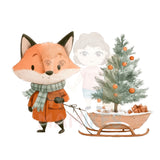 Bügelbild happy winter fox sleds - H044