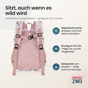 Kinderrucksack kleine Meerjungfrauen – gepolsterte Schultergurte und verstellbarer Brustgurt