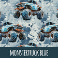 Monstertruck blue Baumwolle 47cm Stoffrest 15,45€/m