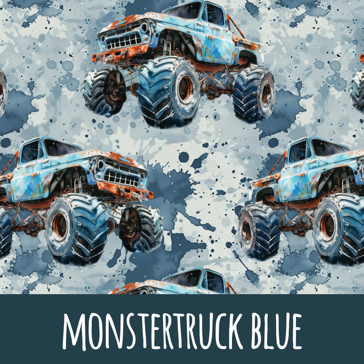Monstertruck blue Baumwolle 47cm Stoffrest 15,45€/m