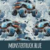 Monstertruck blue Baumwolle 47cm Stoffrest 15,45€/m