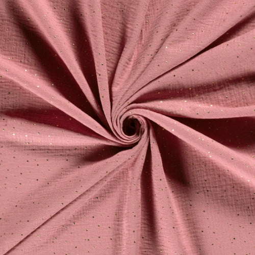 Musselin Glitzer dots pink