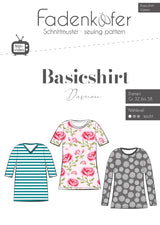 Papierschnittmuster Basicshirt Damen