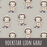 rockstar leo grau Bio Rib-Jersey 104 cm Stoffrest