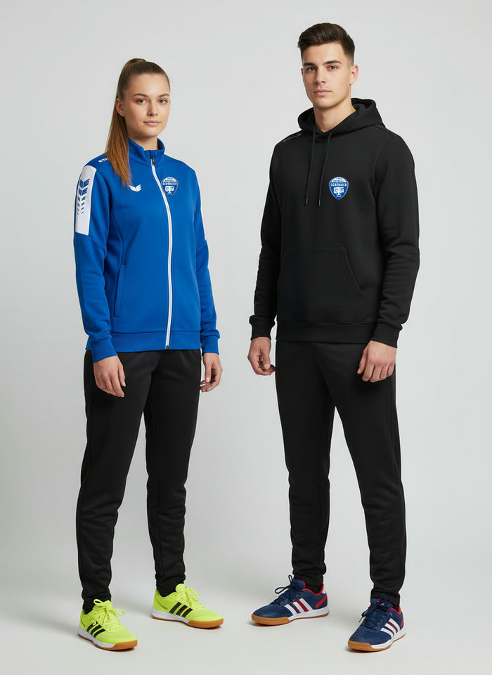 Blaue Trainingsjacke und schwarzer Hoody des TSV Schönaich Handball