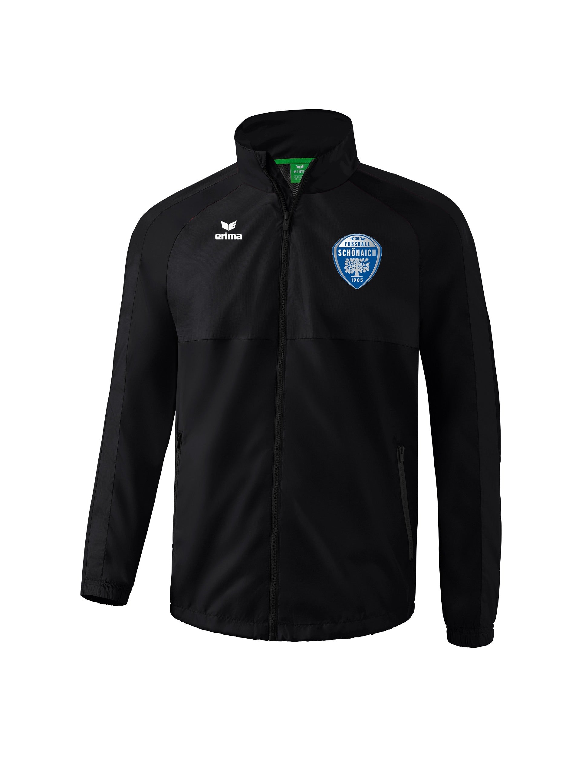 Regenjacke in Schwarz mit TSV Schönaich Wappen